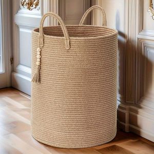 Cesta organizadora elegante, pieza premium para decoración del hogar, cesta decorativa funcional, solución de almacenamiento contemporánea, cesta de mimbre. - Product Image 6