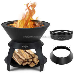 Foso de fuego de hierro vintage tradicional ideal para decoración al aire libre de estilo de granja y entretenimiento nocturno cálido - Product Image 2