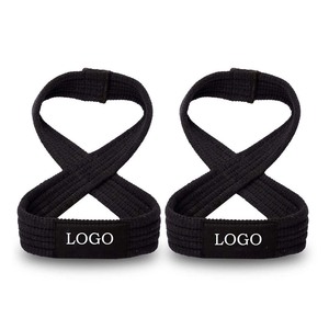 Sangles de musculation en coton en forme de 8 pour l'entraînement, la musculation et le soulevé de terre - Product Image 1