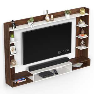 Mueble de TV Moderno Orelia de Madera Sintética con Estantes para Libros, Soporte para Decodificador y Exhibición Decorativa - Product Image 4