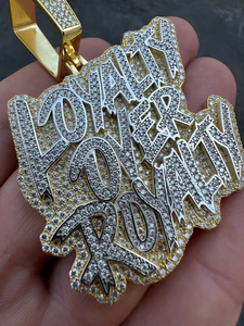 925 Silver Gold Plated Pendant Hip Hop Pendant Custom VVS Moissanite Pendant Rapper Bling Two Tone Pendant Custom Initial Charms - Product Image 3