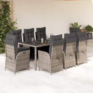 Conjunto de Comedor de Jardín de Ratán PE Gris, Ajustable en Altura, para una Experiencia de Comedor al Aire Libre Cómoda - Product Image 1
