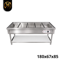 Table chauffante commerciale de haute qualité à 5 compartiments pour bain-marie, chauffage à la vapeur, pour banquets et cafétérias, grande capacité, fabriquée en Malaisie