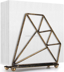 Servilletero de diseño cuadrado en latón de primera calidad con elegante estructura de pie perfecto para accesorios de vajilla de cena - Product Image 5