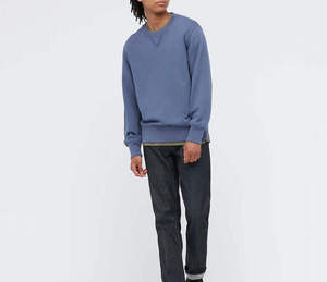 เสื้อสเวตเชิ้ตคอกลมสีน้ำเงินสำหรับผู้ชาย ทรงปกติ ผ้าฝ้ายถัก 100% สวมใส่สบายๆ สำหรับฤดูใบไม้ร่วง - Product Image 1