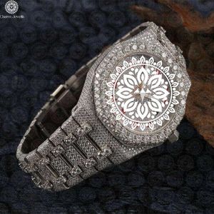 Reloj de lujo Charm Jewells para hombre, de acero inoxidable, caja de 40 mm, cristal, movimiento mecánico analógico, fecha automática, botón pulsador, cierre oculto - Product Image 2