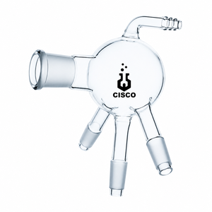 Adaptateur de récepteur de distillation à 3 voies en verre borosilicaté transparent, tête fractionneuse de laboratoire, raccords 14/23 19/26 CISCO CISCO-4690 - Product Image 1