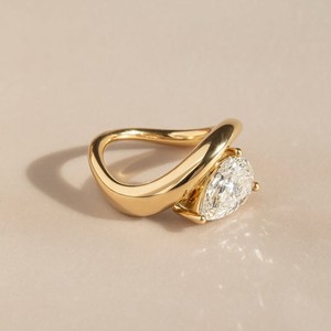 Elegant Pear Lab Grown Diamond Twist <b>Solitaire</b> <b>Ring</b> 925 Sterling <b>Silver</b> Engagement <b>Ring</b> Fine Jewelry Gift WomenXZ VVS Diam IGI - Product Image 4