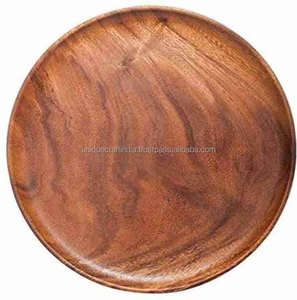 Assiettes en bois de qualité supérieure avec bord en écorce naturelle | Vaisselle durable, artisanale et écologique pour la gastronomie et la restauration - Product Image 4