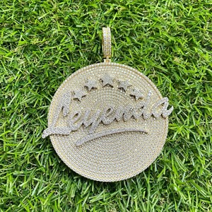 Collar de Eslabones Cubanos de Plata 925 con Baño de Oro Personalizado de Fábrica, con Colgante de Moissanita VVS 3D de Corte Brillante Certificado por IGI, Joyería Hip Hop - Product Image 5