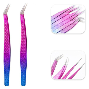 Pinzas Profesionales de Alta Calidad para Extensión de Pestañas, Acero Inoxidable, Personalizables, Plateadas, Punta Lisa y Dentada - Product Image 1