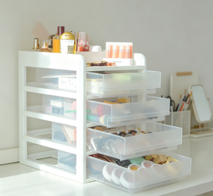 Cajonera de Escritorio Transparente A4 Fabricada en Corea, Organizador de Plástico Apilable de 4 Niveles con Tapa para Documentos de Oficina en el Hogar - Product Image 3