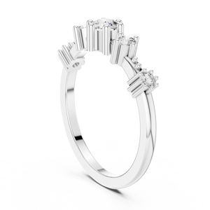 Anillo Minimalista con Diamante Cultivado en Laboratorio, Oro Blanco de 18 Quilates, Corte Brillante, Chapado en Rodio, para Compromiso, Fiesta, Boda, Regalo, Uso Diario - Product Image 3
