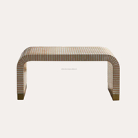 Table basse en incrustation d'os à motif géométrique artistique Meubles de maison Meubles de salon décoratifs avec incrustation complexe