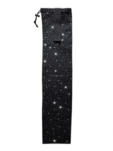 Protège-queue équestre imperméable noir lumineux avec strass, accessoire de toilettage équin pour usage en écurie, sac de queue de cheval - Product Image 1