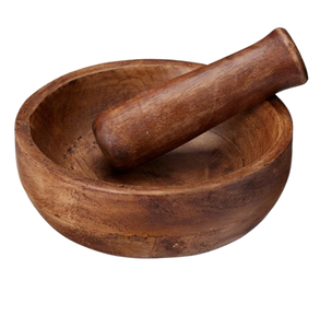 Hand Engraved Design Kitchen Tools Wooden Mortar Pestle Mango Wood Garlic Spice Masher Kitchen Spice <b>Grinder</b> - Product Image 6