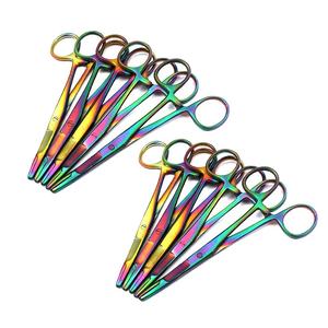 Multi Color Rainbow Kelly Hemostat Forceps 5Inch Straight Curved Stainless Steel Manual CE Certified <b>Instrument</b> By Grip Surgical - Product Image 1