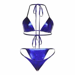 Bikini Majdell Sport, Conjunto de Bikini Brillante Metálico Líquido de 2 Piezas para Mujer, Traje de Baño, Top Ventas en Ropa de Playa - Product Image 2