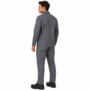 Men Industrial Work Uniform Long Sleeve <b>Shirt</b> Cargo Pants Set Dust Proof Cotton Construction Worker Safety Workwear - Product Image 6