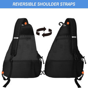 Durable Sports <b>Backpack</b> with Racket Pocket Protective Black Nylon Racket Bag for Tennis Squash and Badminton - Product Image 4