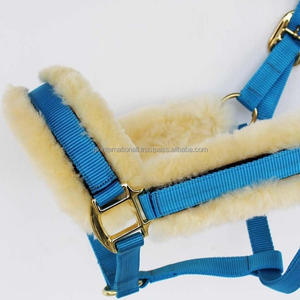 Double Stitched Durable Nylon <b>Horse</b> Halter with Comfortable Soft Fleece Mink Padding and Adjustable <b>Brass</b> Hardware - Product Image 6