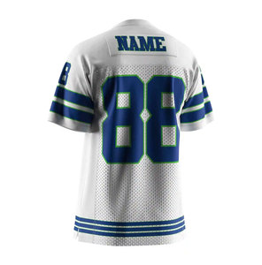 Camiseta de Fútbol Americano Risepect para Hombre, Blanca y Azul, de Malla Transpirable, Cuello en V, Manga Corta, Número de Equipo 88, Impresión Sublimada - Product Image 4