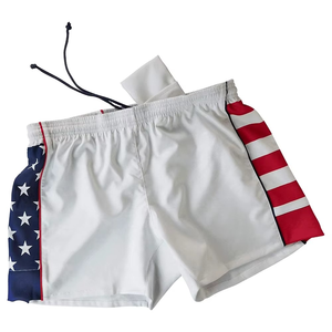 Pantalones Cortos Deportivos Casuales Blancos 100% Algodón Canvas con Cintura Elástica y Cordón Ajustable para Sublimación, Ideales para Equipos Adultos - Product Image 1