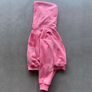 Fashion Streetwear Wholesale Oversized 500gsm Loose Custom Vintage Y2k Washing <b>Sun</b> Faded Zip Distressed 100% Cotton Hoodies - Product Image 2