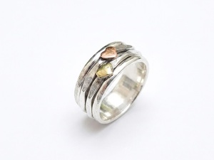 Wholesale Heaven Crafts IGI Certified 925 Sterling Silver Handmade Wide Band Bohemian Christian Heart <b>Spinner</b> Fidget <b>Ring</b> - Product Image 1