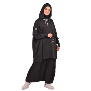 Combinaison de sport à capuche légère, Robe Hijab musulmane, vêtements de prière Eid Jilbab Abaya, longue Khimar, couverture complète, doux et extensible, grande Robe - Product Image 1