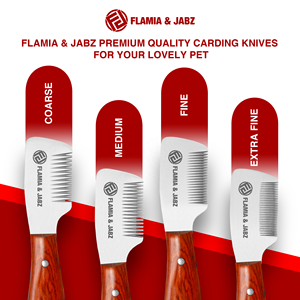 Cuchillos profesionales de acero inoxidable para pelar perros con mango de madera, herramientas de aseo para mascotas para Control de desprendimiento de perros - Product Image 2