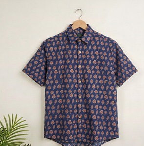 Hand Block Print Cotton <b>Shirt</b> Mens Casual Summer Wear Breathable Handmade Indian <b>Shirt</b> Bulk Supply - Product Image 4
