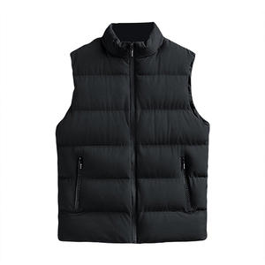 Dernier style unisexe, gilets matelassés sans manches personnalisables avec patchwork, couleur personnalisable, épaissis, pour homme, avec lettres sur le devant - Product Image 3