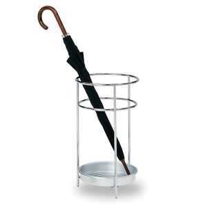 Porte-parapluie d'appoint de luxe pour intérieur avec finition dorée métallique et détails linéaires verticaux pour la décoration - Product Image 1