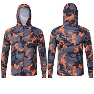 Mens Sunscreen Breathable Windbreaker Jacket Quick Dry <b>Thin</b> Camouflage Hooded Fishing Hunting Clothes Casual Zip Long Sleeve - Product Image 2