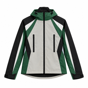 Chaqueta Deportiva con Capucha para Hombre, Cortavientos, con Bloques de Color, Corte Regular, Exterior de Poliéster, para Otoño - Product Image 2
