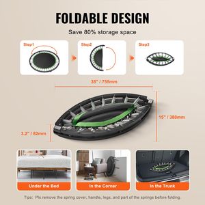 Mini Trampolino Pieghevole da 40 Pollici con Telaio in Alluminio, Silenzioso e Stabile, Capacità Massima 330 libbre, 4 Leve - Product Image 5