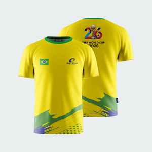 เสื้อฟุตบอลรุ่นล่าสุดปี 2026 สำหรับแฟนบอล บราซิล ปรับแต่งชื่อทีมและโลโก้ด้านหน้า แห้งเร็ว ผลิตจากโพลีเอสเตอร์ 100% ชุดกีฬาสำหรับผู้ใหญ่ - Product Image 2