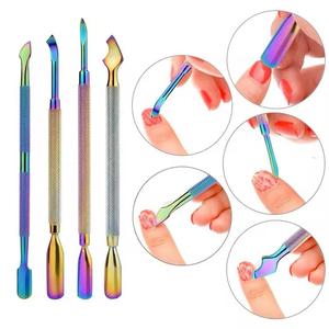Pousse-cuticules de luxe tendance en acier inoxydable professionnel pour soins des ongles, disponible en OEM - Product Image 6