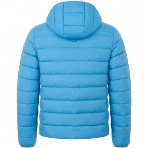 Manteau d'hiver pour homme, bleu, à capuche, coupe classique, fermeture éclair, léger, col rond, style décontracté, couleur unie, polyester, poches - Product Image 2