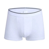 Boxers amples en coton tricoté sans couture pour hommes, couleur unie, taille mi-haute, confortables pour le sommeil, sous-vêtements, vente en gros OEM, personnalisables