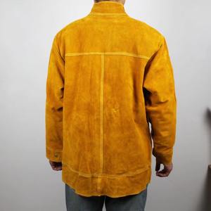 Chaqueta de Soldadura de Cuero Resistente al Fuego, Construcción Duradera, Mangas Completas, Cierre a Presión, Protección Térmica, Ropa de Seguridad - Product Image 2