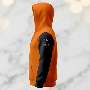 Sweat à capuche pour homme Hooper, couleur orange, manches régulières, en polaire polyester/coton, respirant, séchage rapide, streetwear d'hiver - Product Image 6