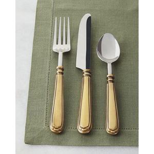 Vaisselle de table à manche en plaqué or poli miroir Logo Argenterie de luxe Couverts en acier inoxydable Couteau Fourchette Couverts - Product Image 3