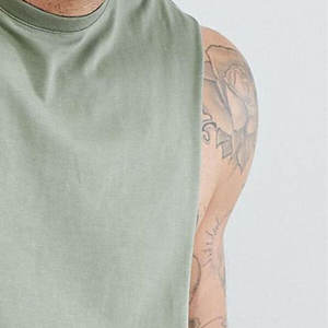 Wholesale Custom <b>Men's</b> Solid Color Cotton Tank Tops-Eco-Friendly Breathable Quick Dry O-Neck Collar Fitness/Workout Wear - Product Image 5