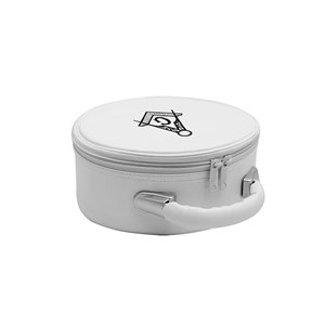 Estuche para Gorra Masónica, Bolsa de Transporte Suave de PU Blanca con Bordado de Compás y Escuadra, Sin Correa - Product Image 1