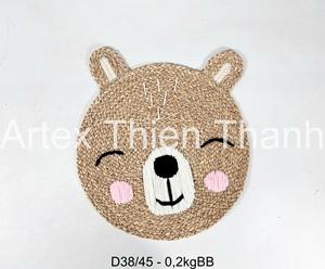 Lindo mantel individual de algas marinas con forma de animal, hecho a mano, tejido, para mesa de comedor, mantel individual personalizado con forma de animal, venta al por mayor, mantel individual hecho a mano, OEM ODM - Product Image 3