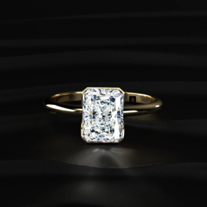 Bague de fiançailles solitaire en or, argent, or jaune, or blanc, or rose avec diamant de laboratoire taille radiant de 2 carats certifié IGI - Product Image 2