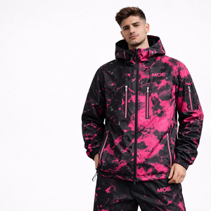 Veste coupe-vent unisexe tendance, imperméable, à capuche, avec patchwork camouflage thermochromique, légère et réactive aux couleurs - Product Image 3