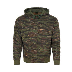 Sweat à capuche tendance camouflage pour homme, hiver chaud, style hip-hop, manches longues, fermeture éclair, grandes tailles, épais, en coton mélangé. - Product Image 1